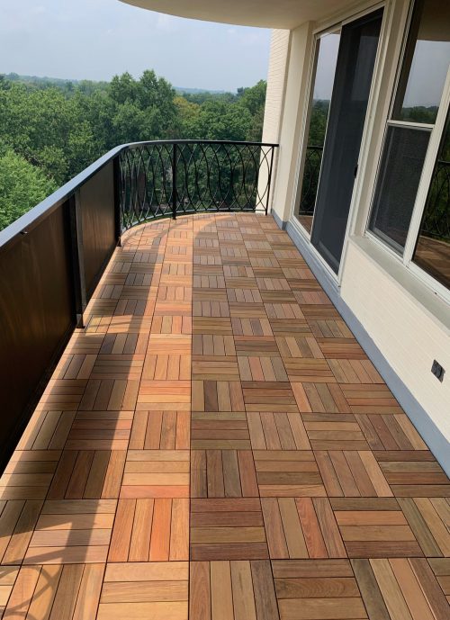 Basketweave Unoiled Ipe Wood Deck Tiles